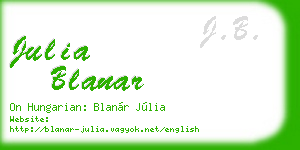 julia blanar business card